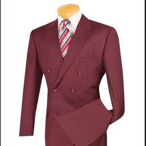 Mens Burgundy Suit